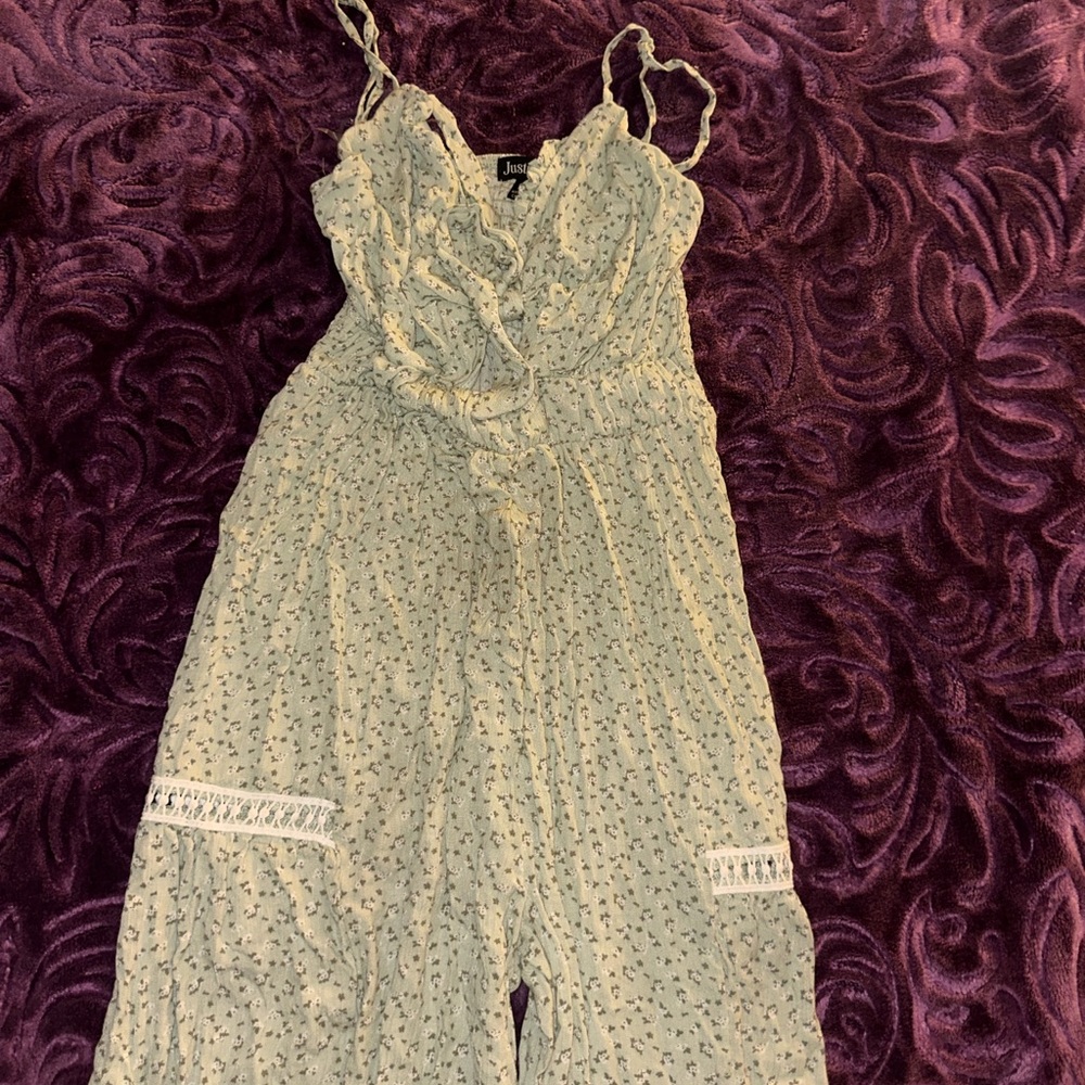 Justify Light Green Floral Jumpsuit